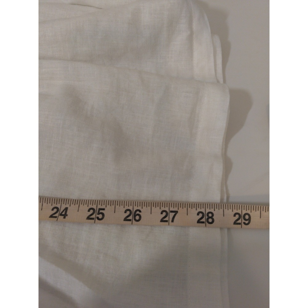 Womens Linen Blend Crochet Detail Tunic Top Size L Coastal Resort Quiet Luxury - Picture 7 of 8